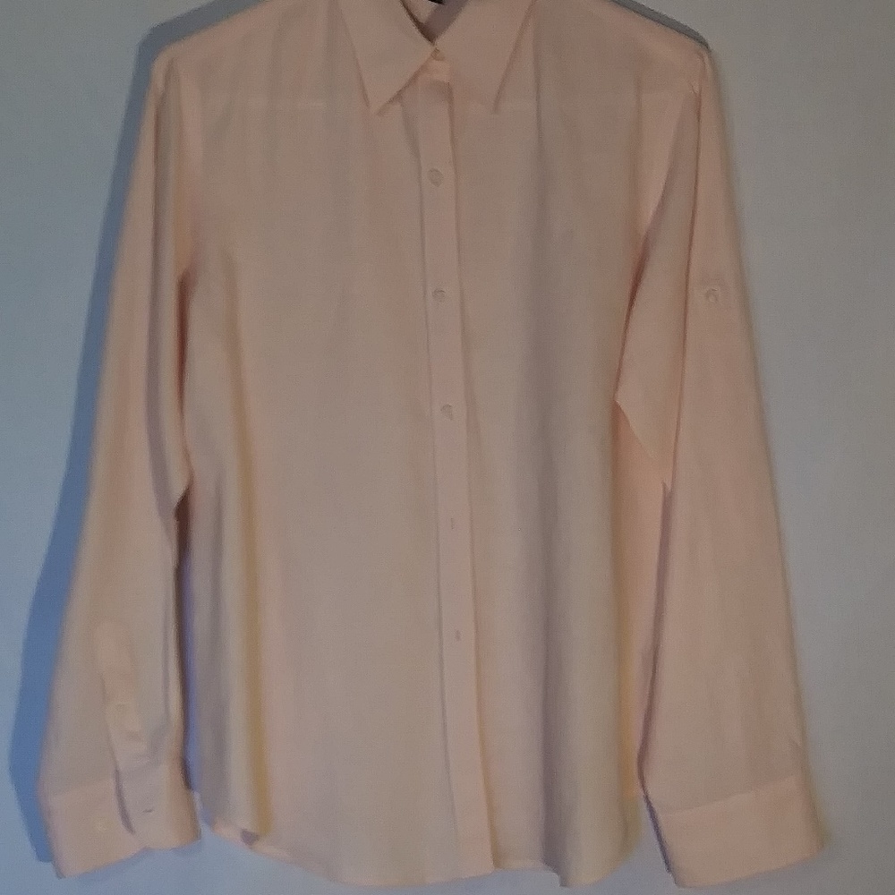 Lauren Ralph Lauren S peach 100% linen blouse
